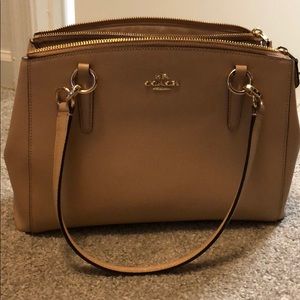 Beige coach purse